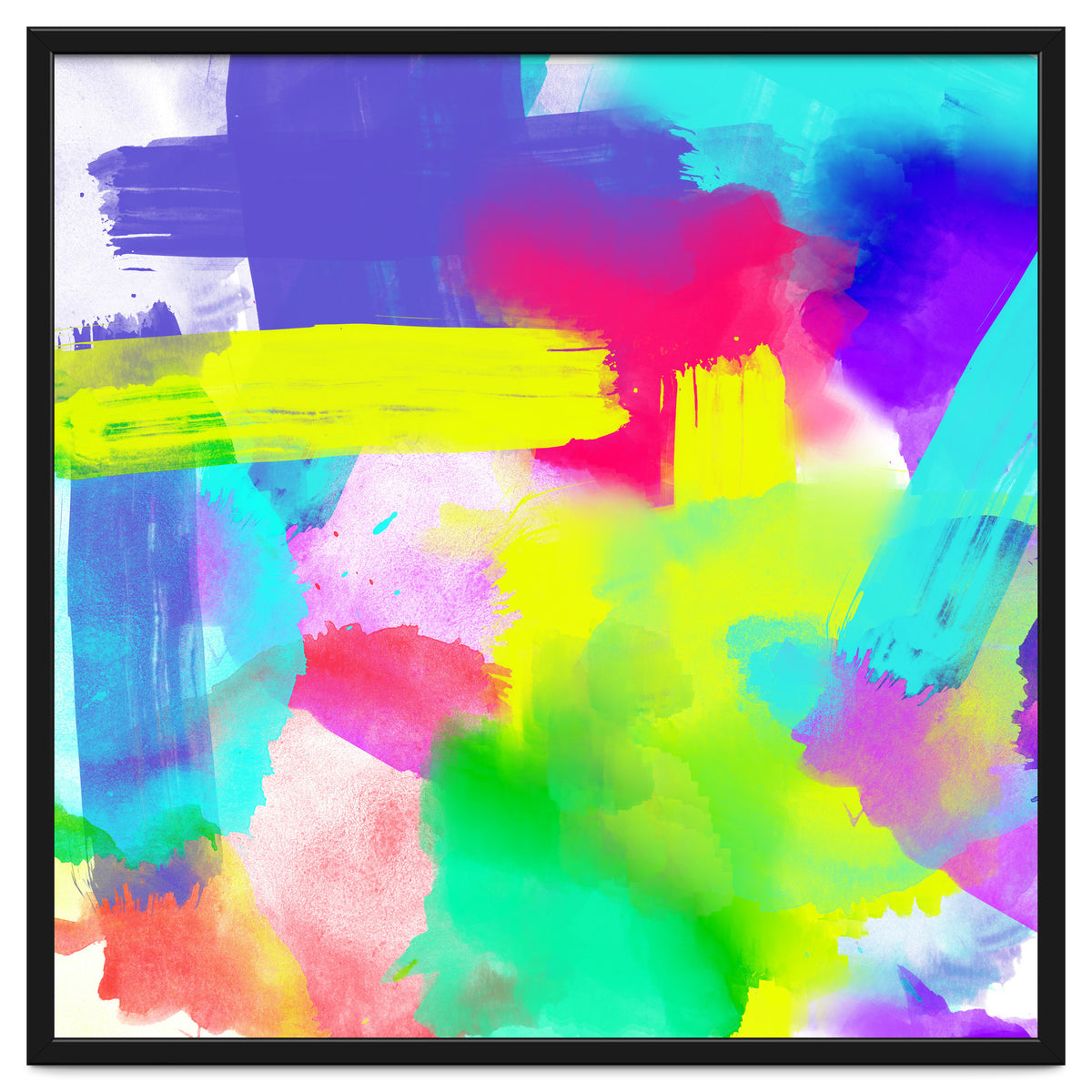 Abstract Stripes Neon Artistic Watercolor Pattern