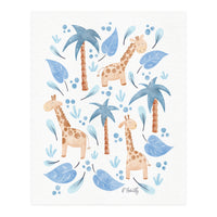 Jungle Giraffes | Blue (Print Only)