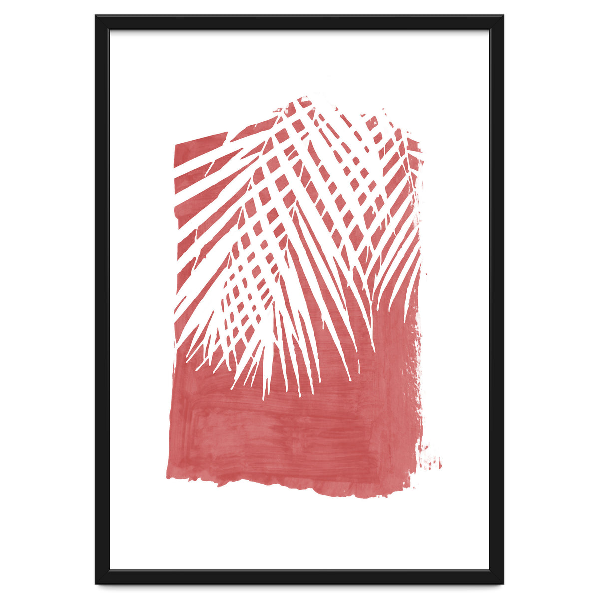 Palm Leaves On Red