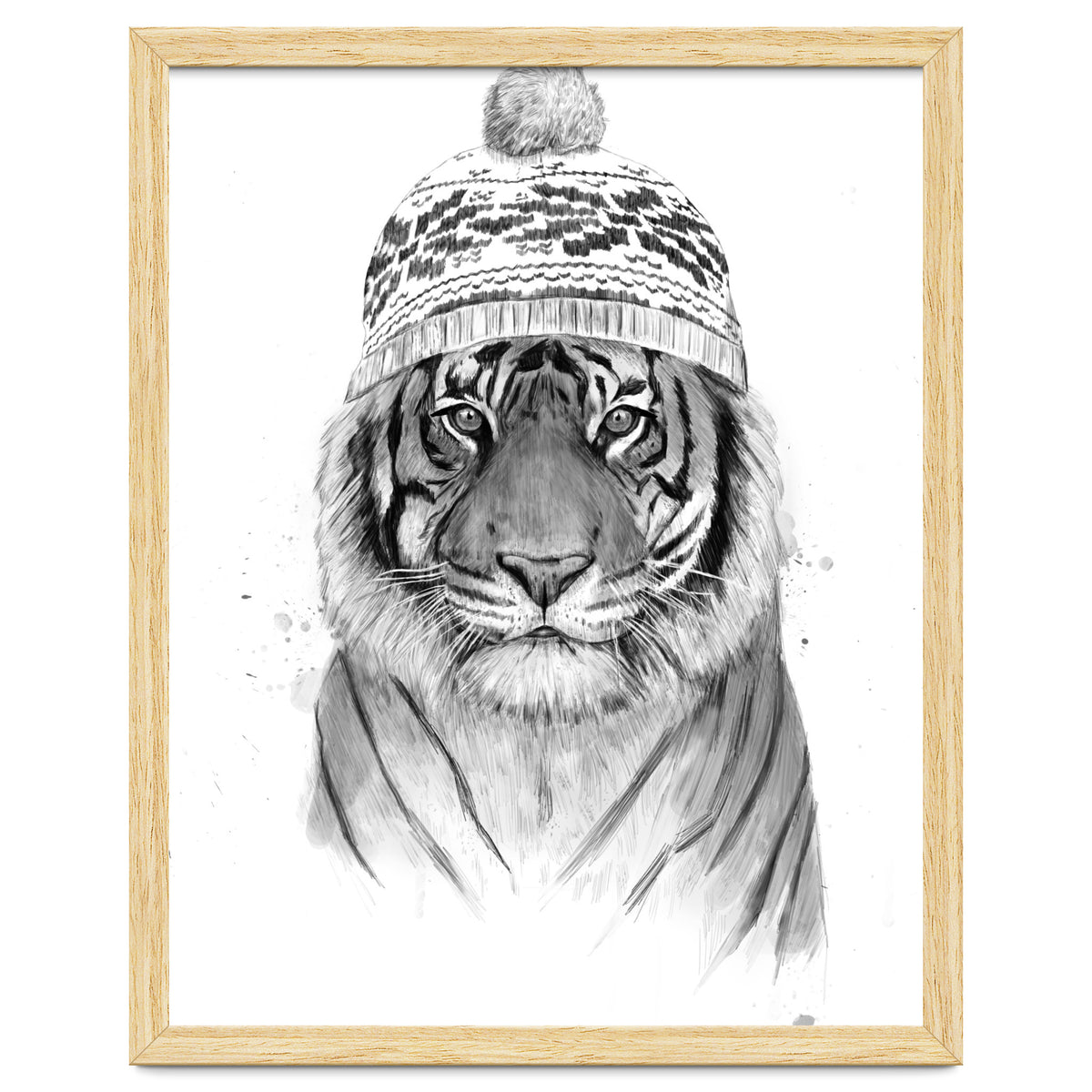 Siberian tiger (bw)