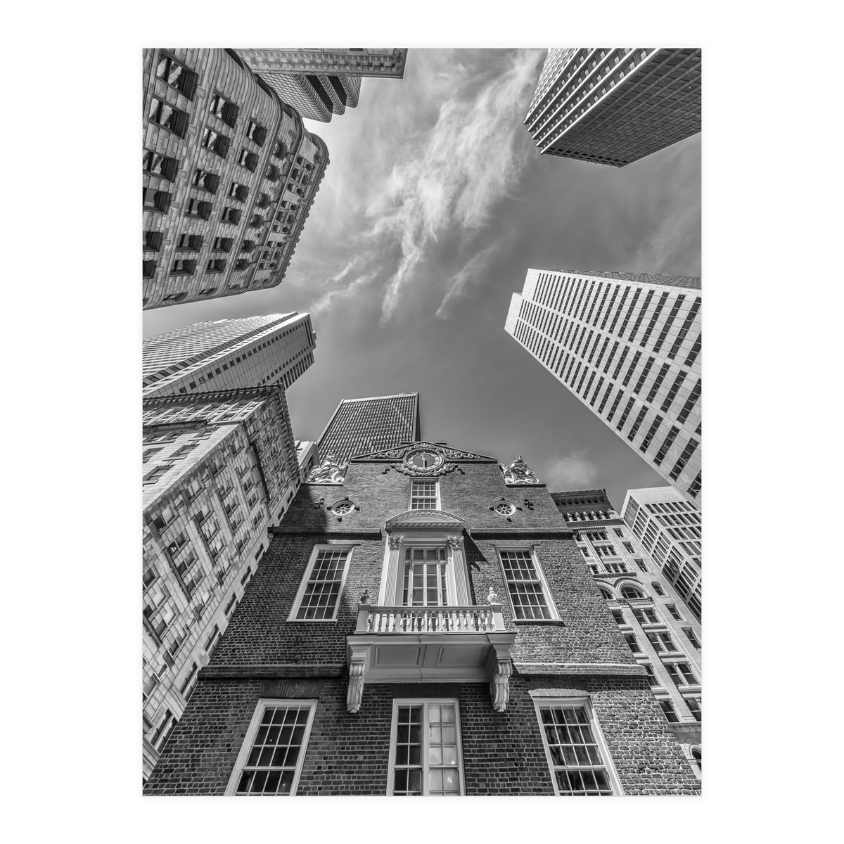 BOSTON Old State House and Skyscraper (Print Only)
