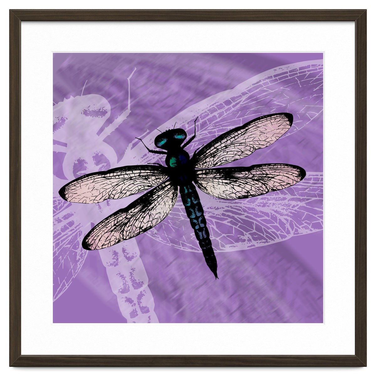 Blue dragonfly vector