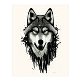 Wicked Soul, Werewolf Wolf Wild Animals Sketch, Wildlife Drawing Line Art, Wild Eclectic Dark Moon (Print Only) thumbnail