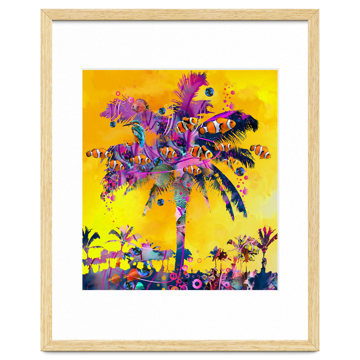 Purple Palm with Fish