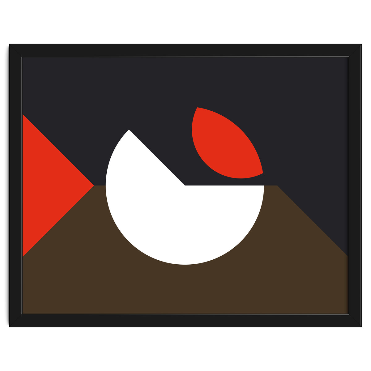 Geometric Shapes No. 10 - brown, dark blue & red