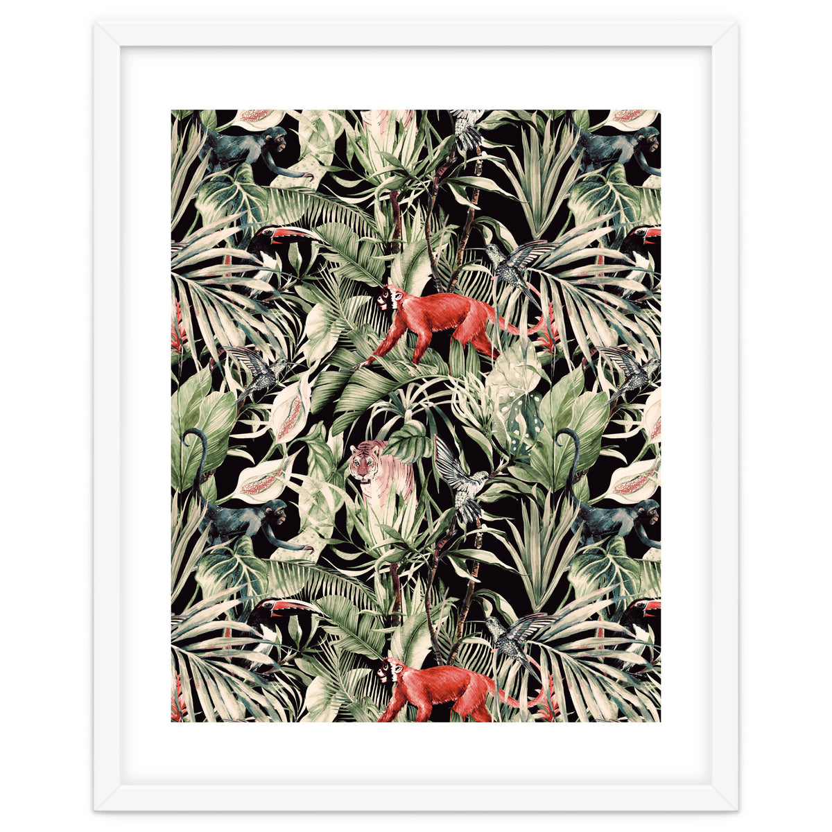 Animals In The Dark Of The Jungle