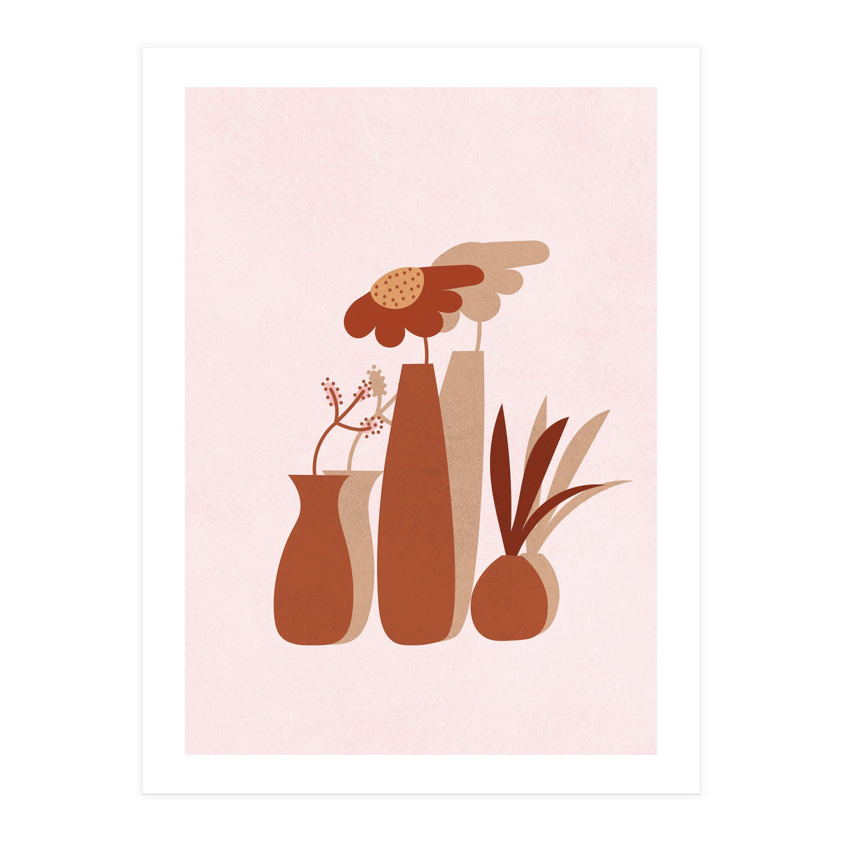 Mid Century Potted Plants (Print Only)