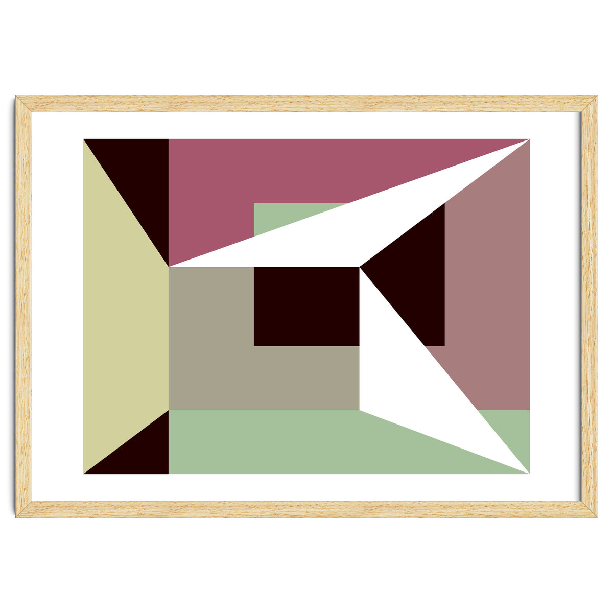 Geometric Shapes No. 26 - green & purple