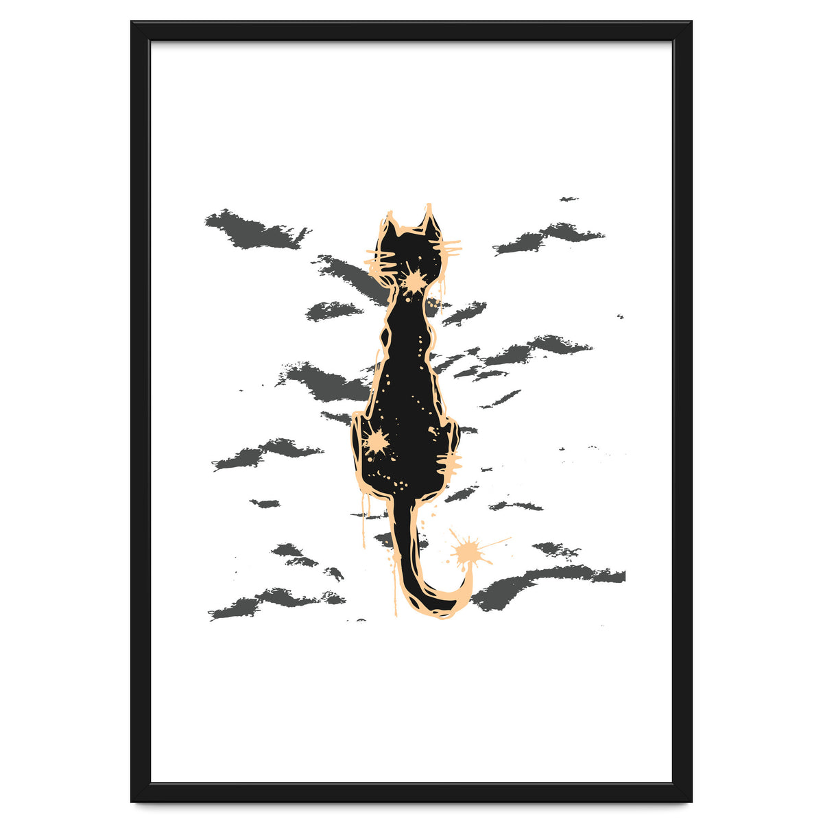 Black cat scribble sketch