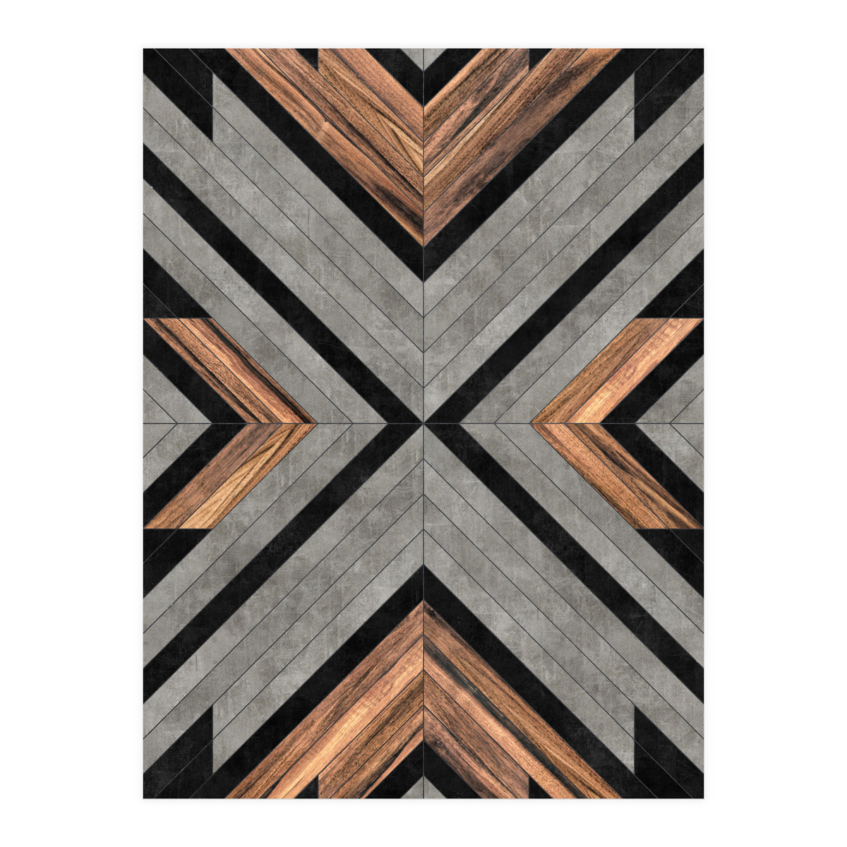 Urban Tribal Pattern No.2 - Concrete and Wood (Print Only)