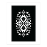 Scandinavian Folk Pattern Monochrome 01  (Print Only) thumbnail
