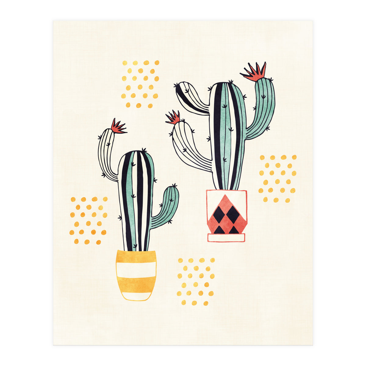 Cactus In A Pot (Print Only)
