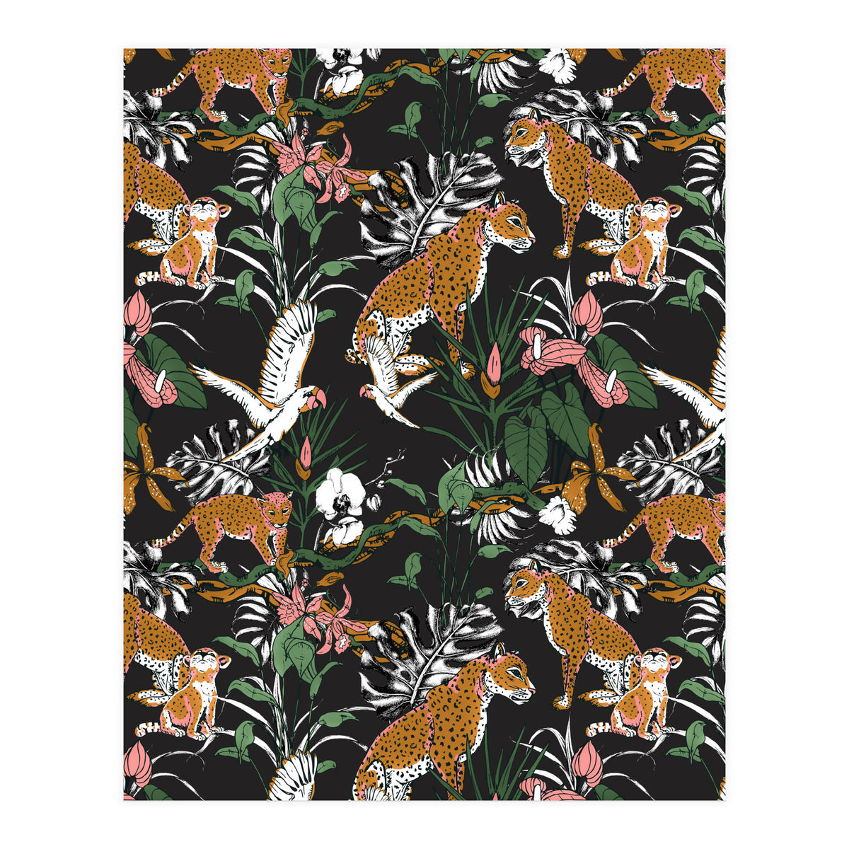 Leopards at night (Print Only)