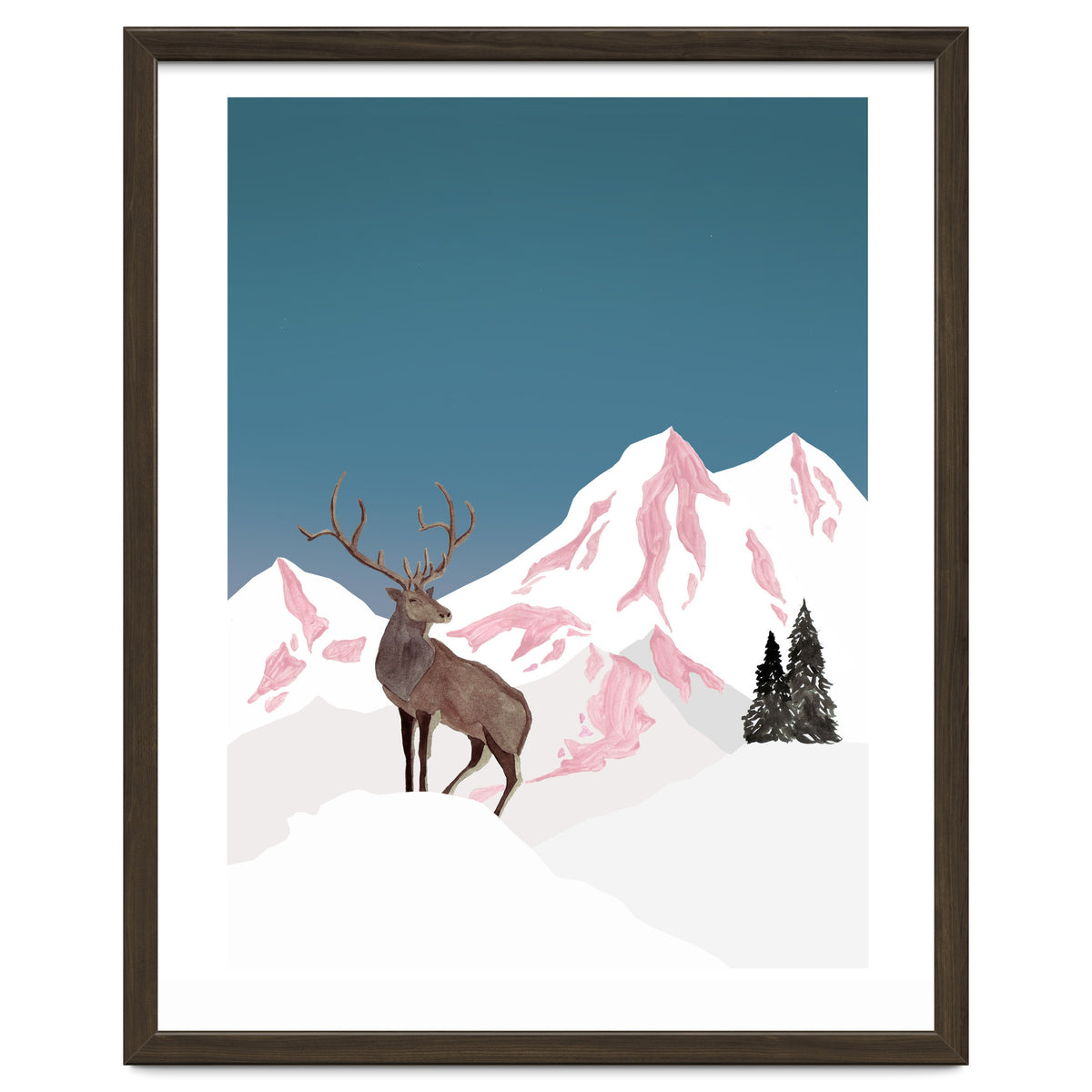 Mountain Love Winter Stag
