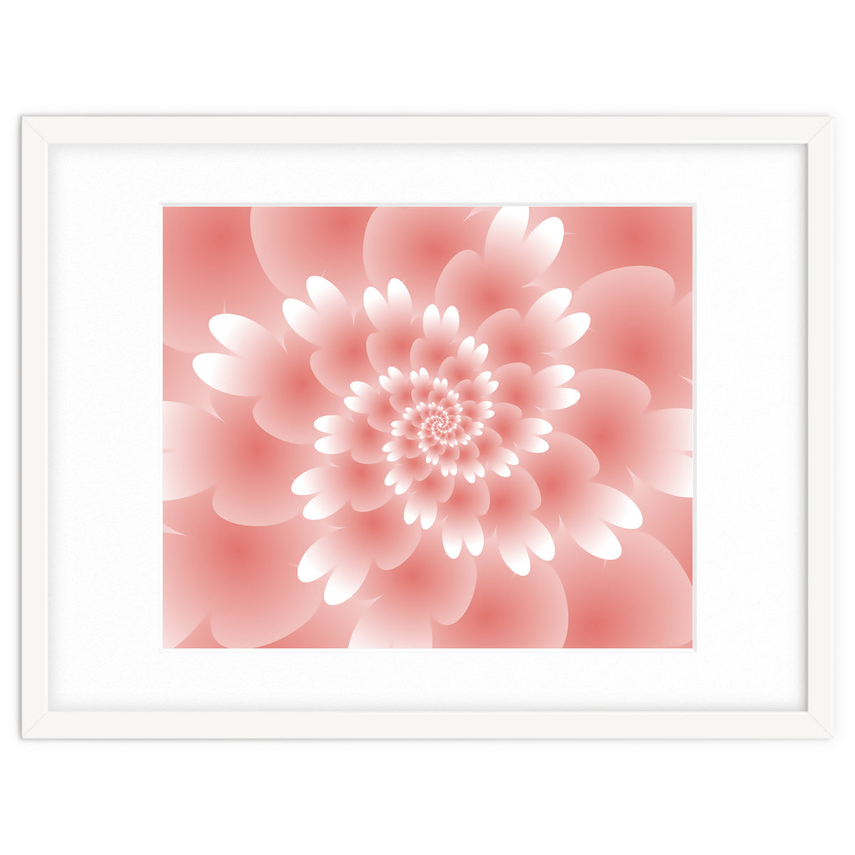 Abstract Orange Spiral Feather 3D ART