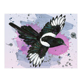 A watercolor drawing of a flying magpie (Print Only) thumbnail