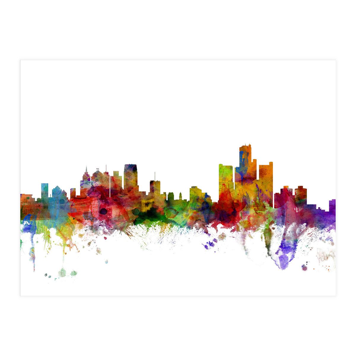 Detroit Michigan Skyline (Print Only)
