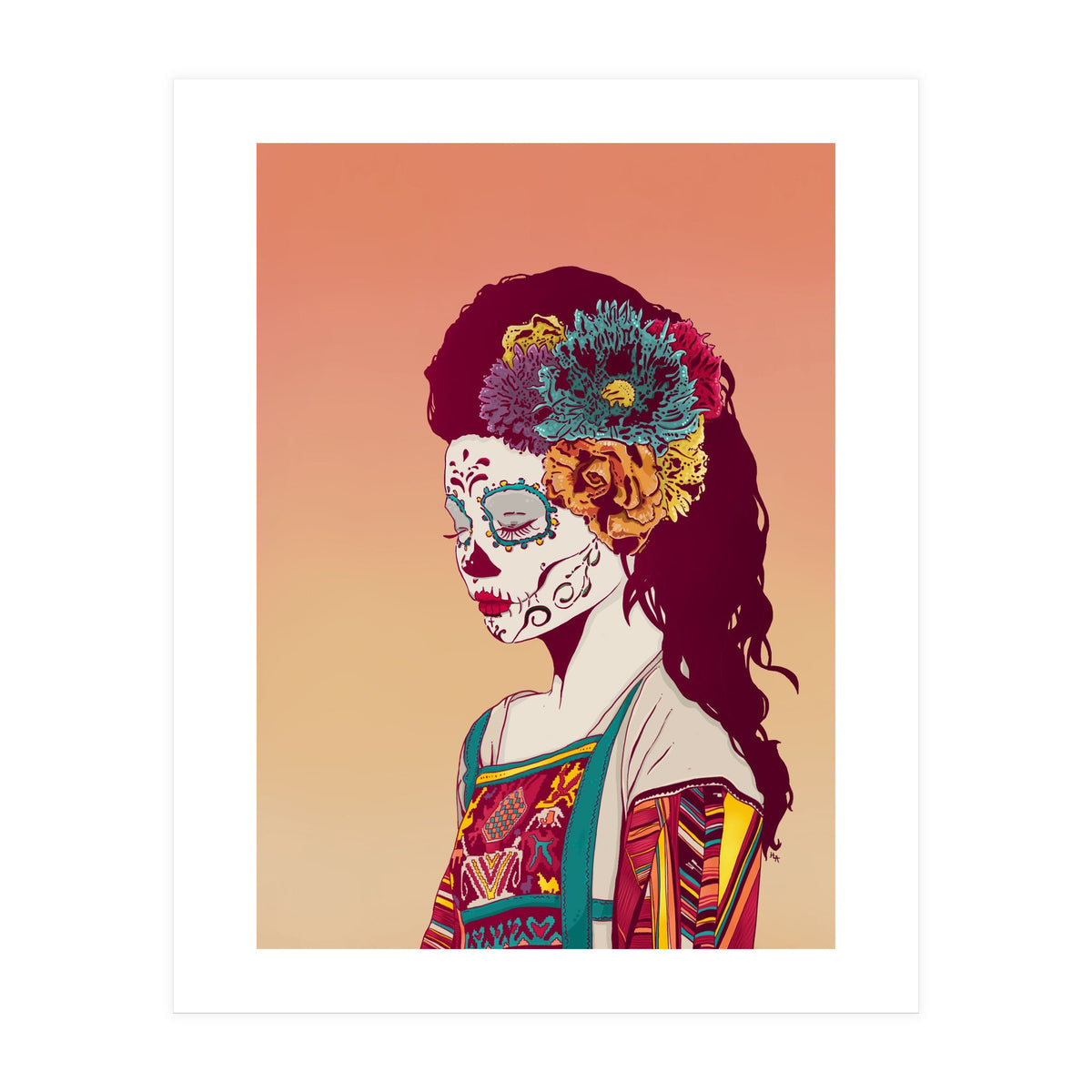 Mexican Skull Lady (Print Only)