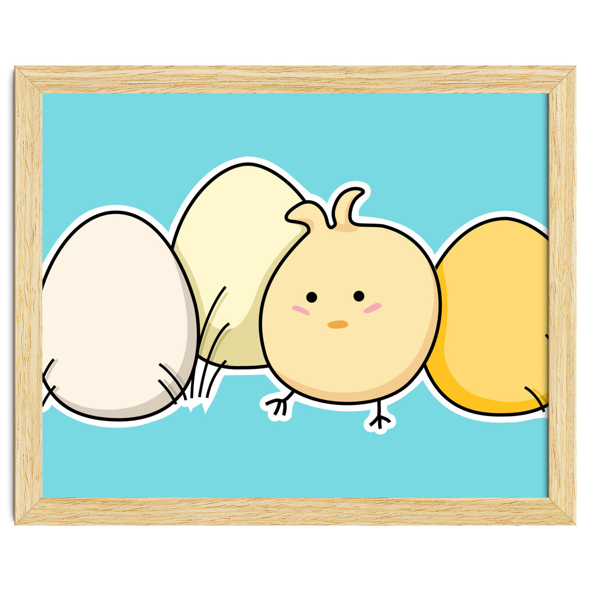 Kawaii Cute Chick And Eggs