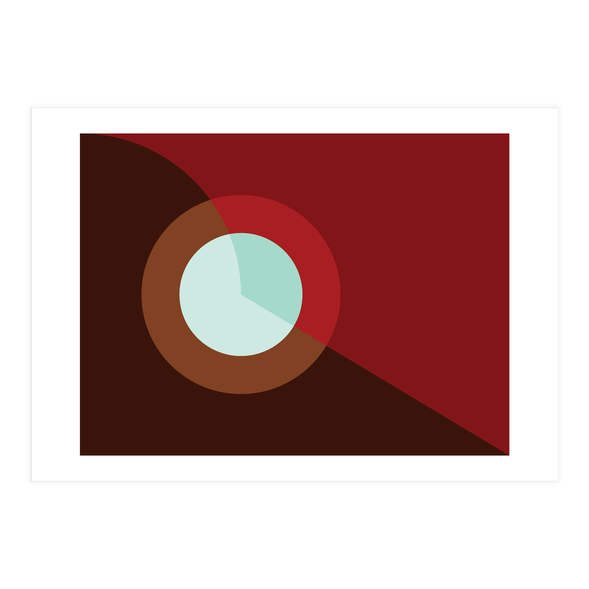 Geometric Shapes No. 2 - deep reds & turquoise (Print Only)