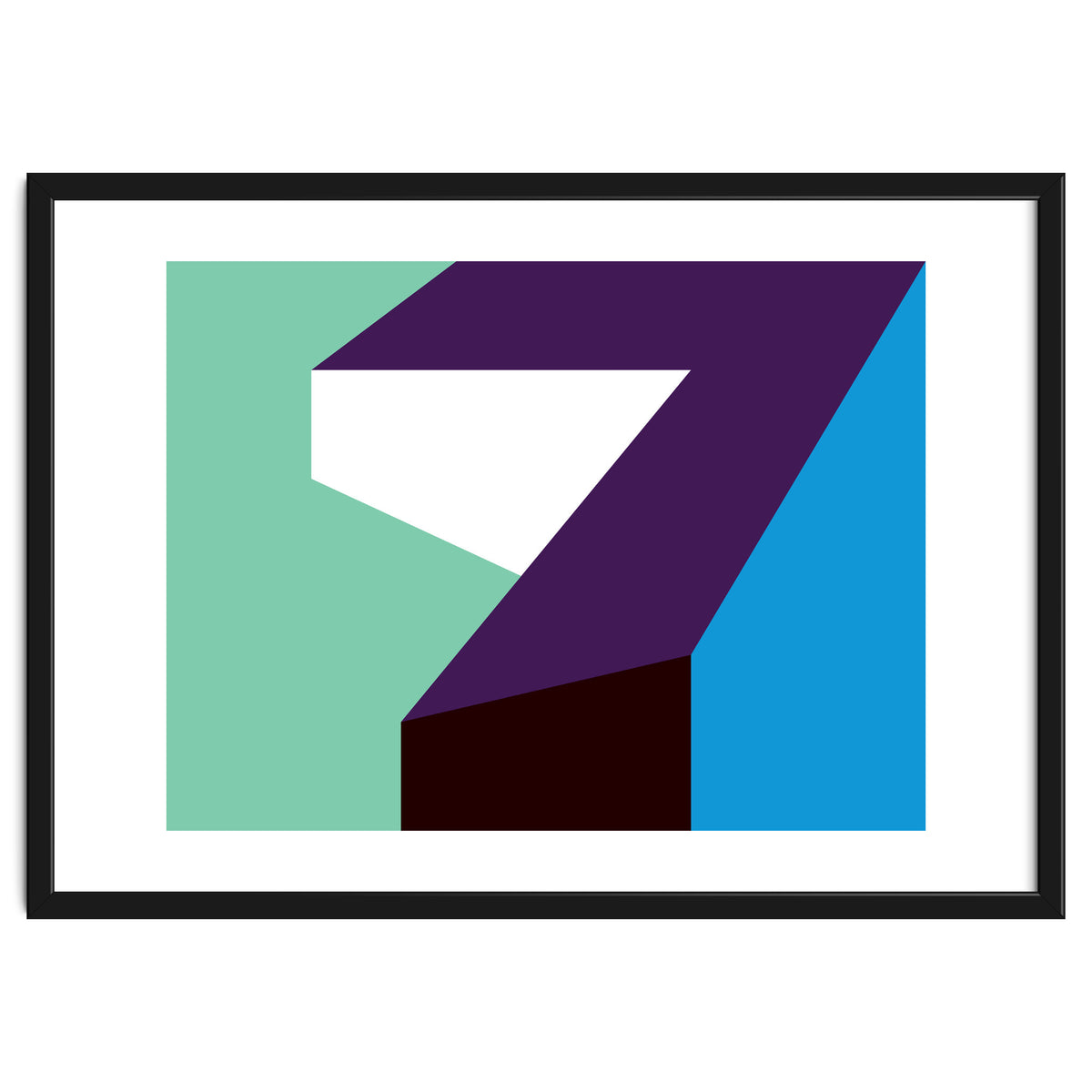 Geometric Shapes No. 60 - purple, mint & purple