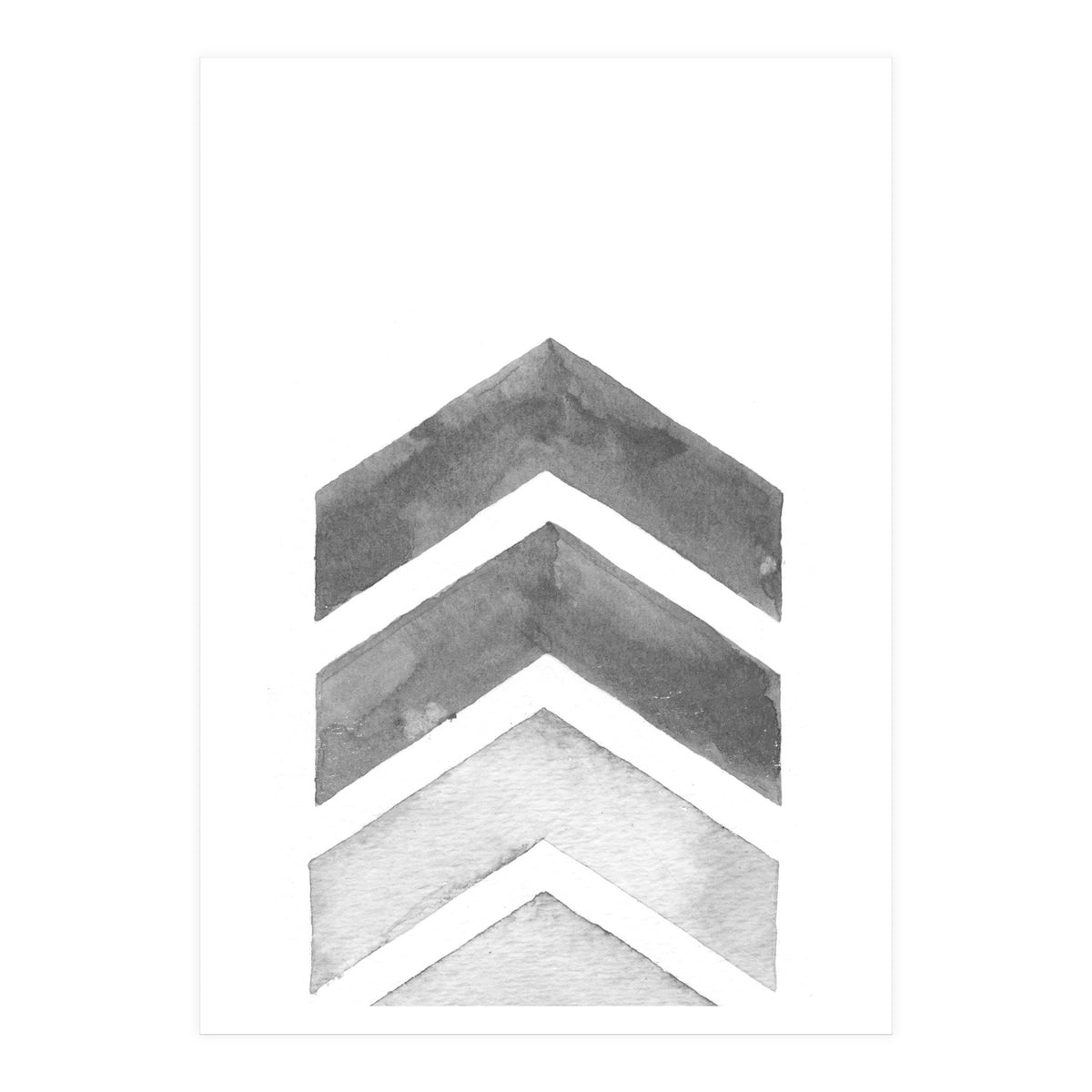 Grey Watercolor Chevron (Print Only)