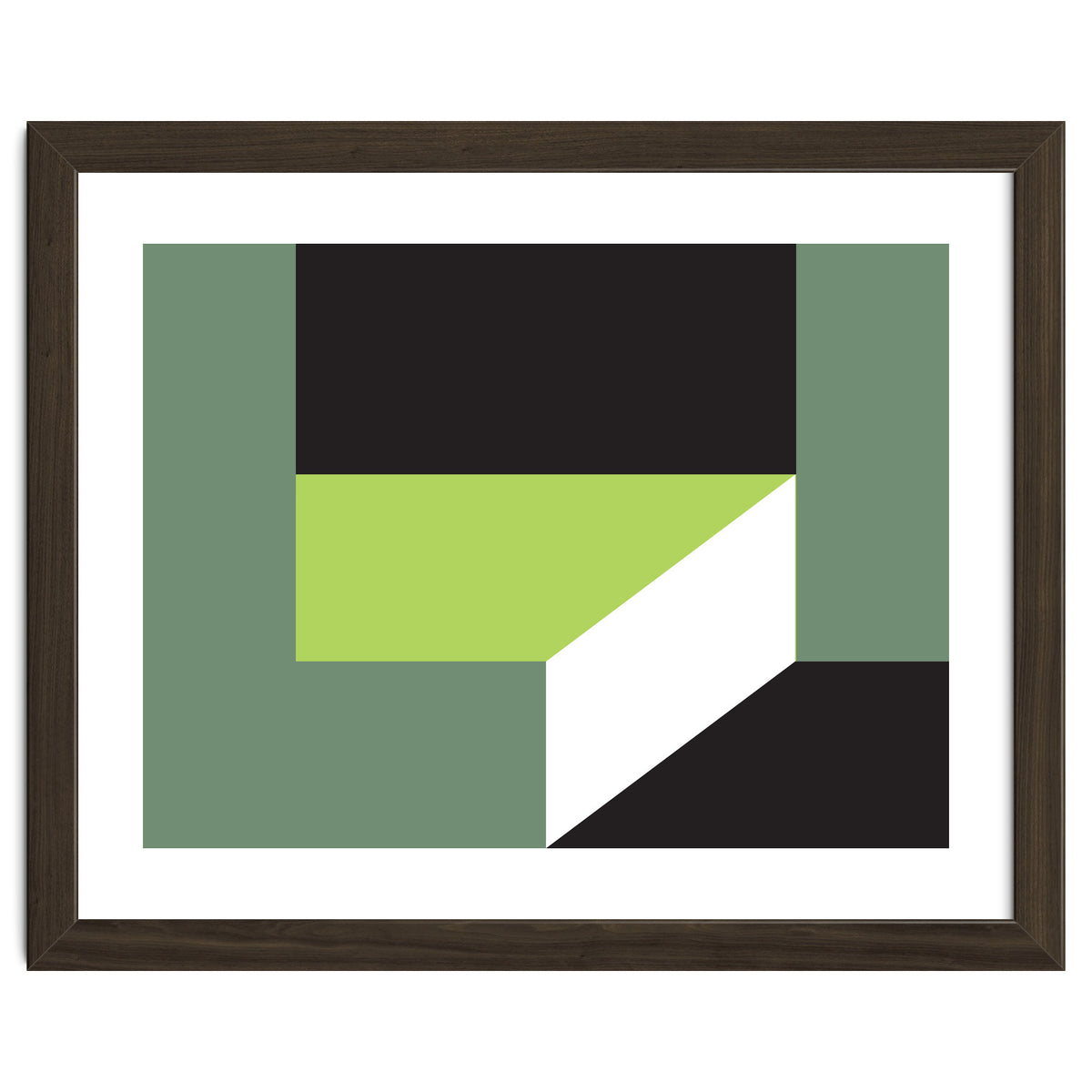 Geometric Shapes No. 83 - lime & grey