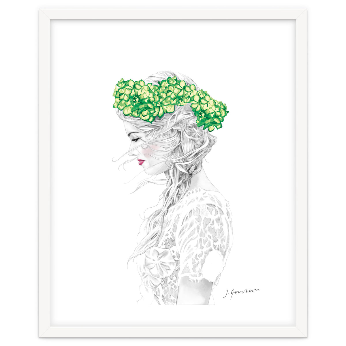 Green Hydrangea Girl