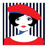 Retro French Young Woman  (Print Only) thumbnail