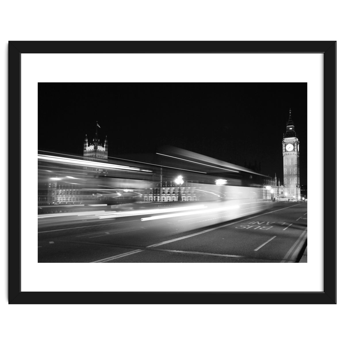 Big Ben At Night - black and white