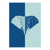 ELEPHANT IN BLUE ! POLYGON ART (Print Only) thumbnail