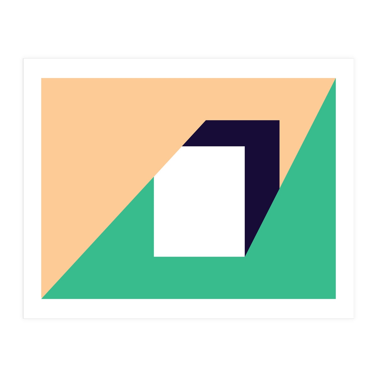 Geometric Shapes No. 61 - pink, green & dark blue (Print Only)