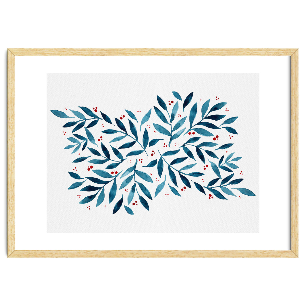 Teal Branches And Dots