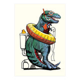 Dinosaur T-Rex on the Toilet, Funny bathroom humour (Print Only) thumbnail