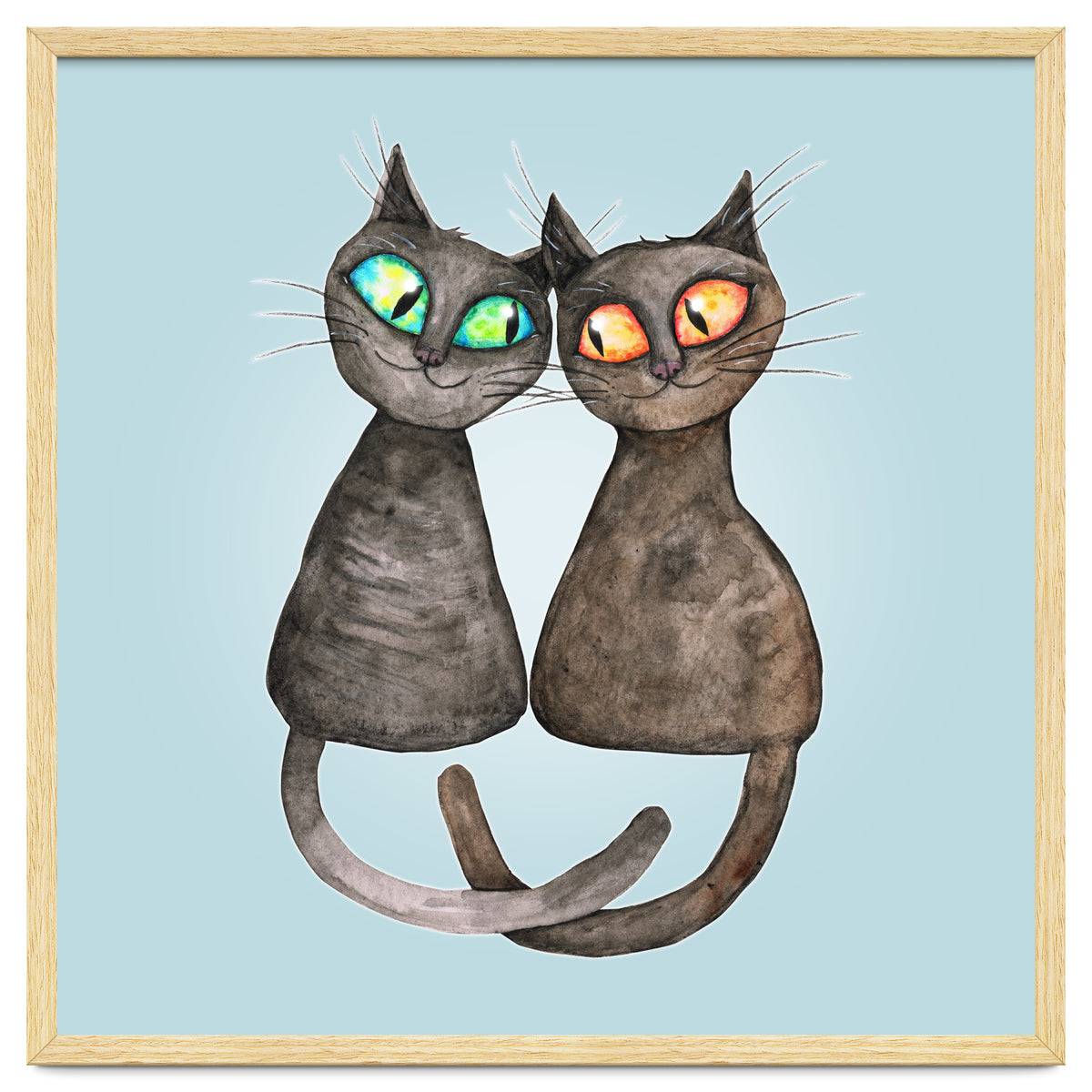 Two cute loving cats