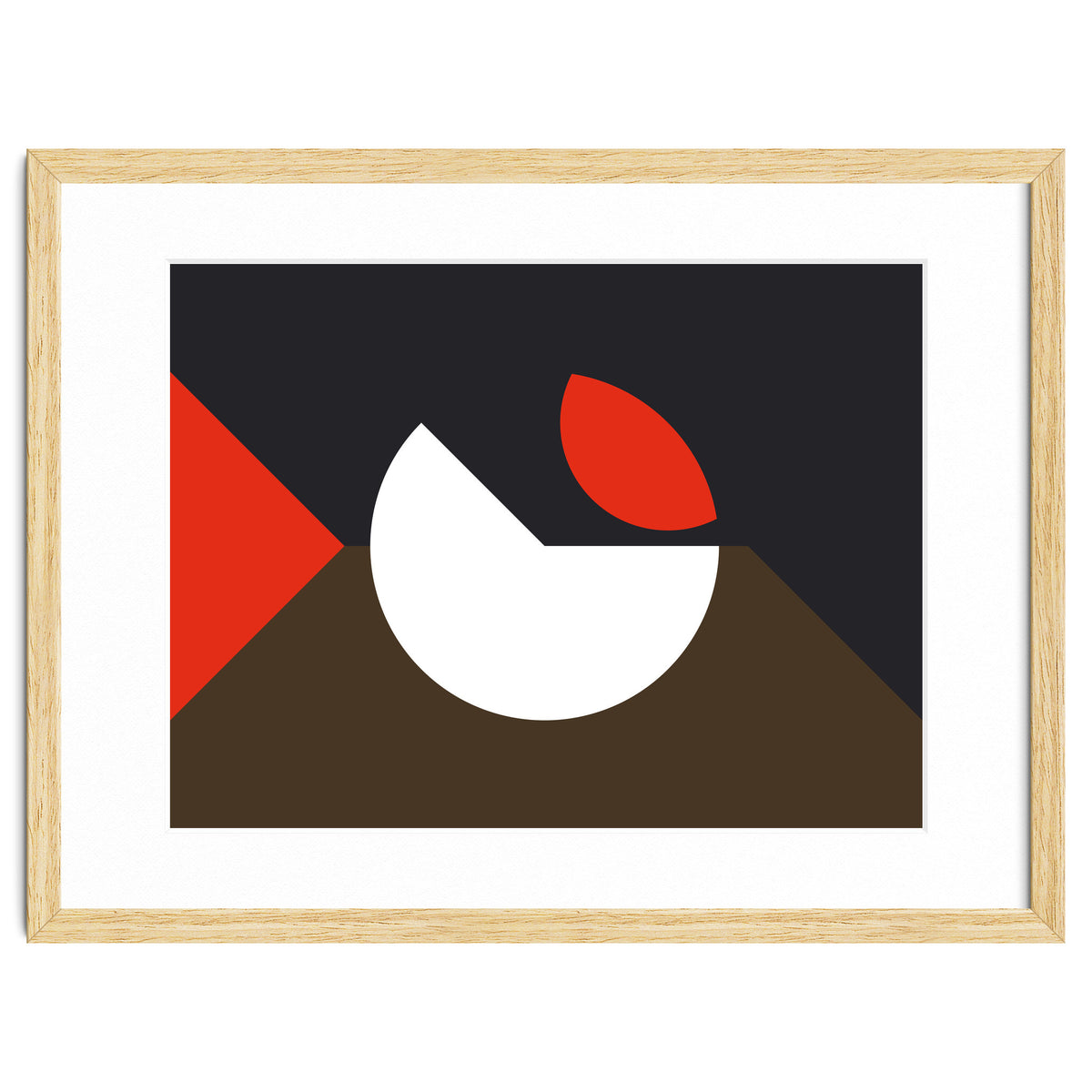 Geometric Shapes No. 10 - brown, dark blue & red