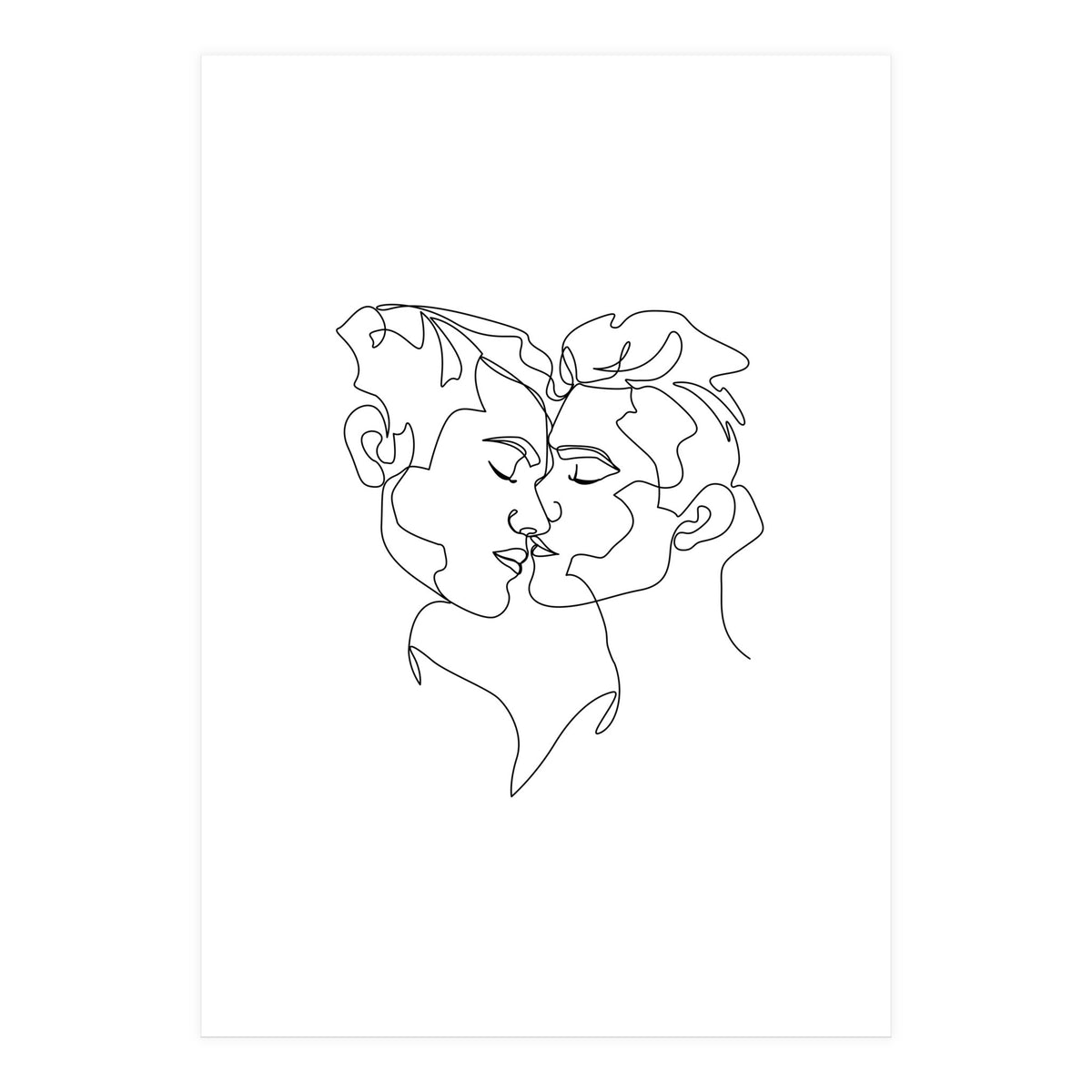 gay love line art (Print Only)