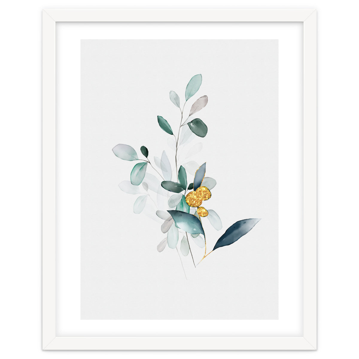 Modern Botanical Gold & Sage Study 02