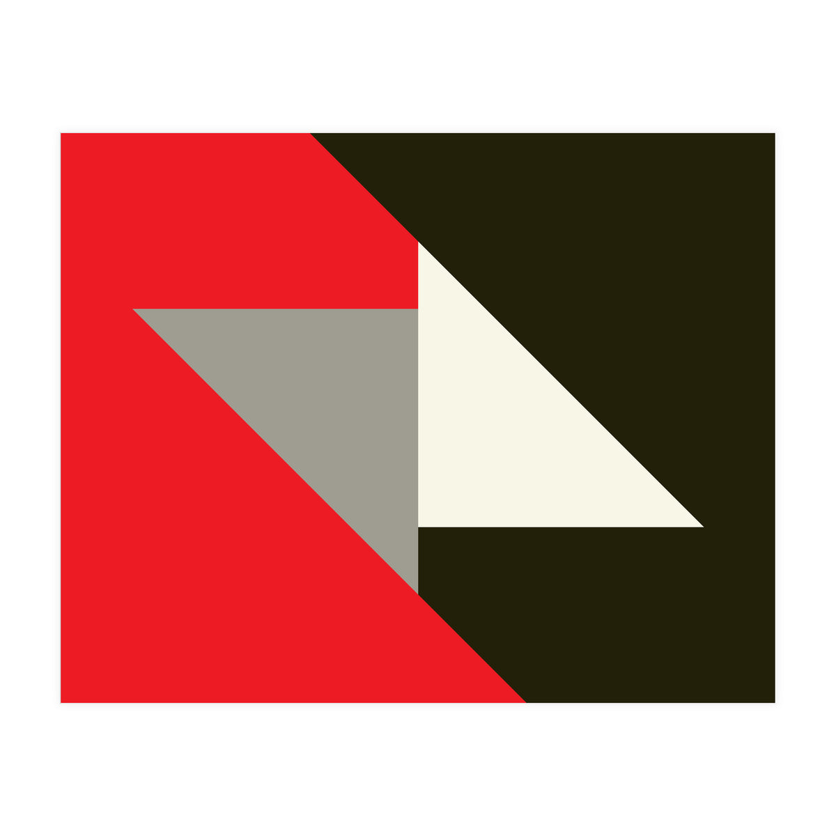 Geometric  Shapes No. 63 - triangles, red, black, grey (Print Only)