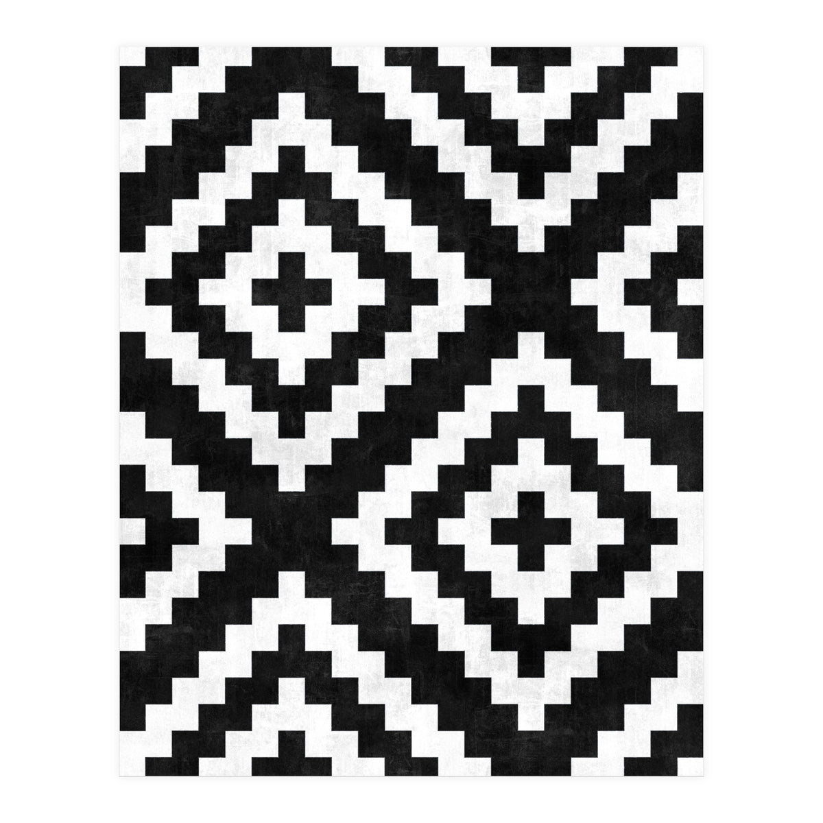 Urban Tribal Pattern No.17 - Aztec - Black and White Concrete (Print Only)