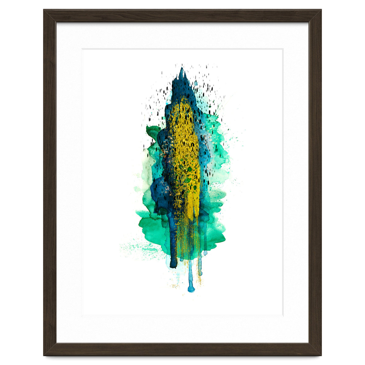 Abstract watercolour peacockgold