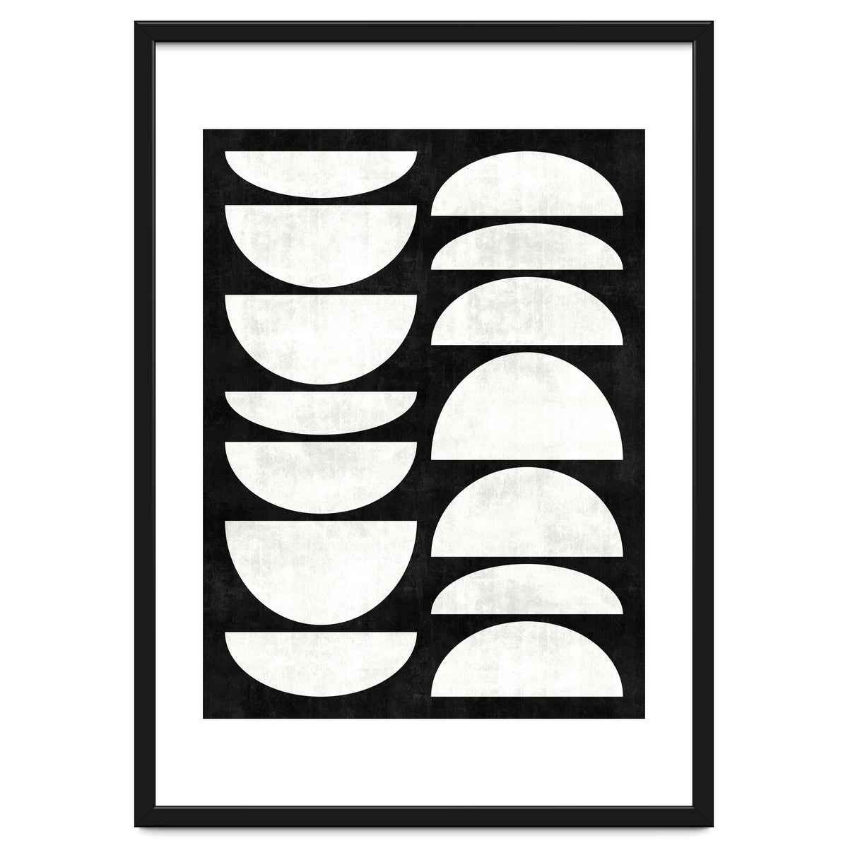 Mid-Century Modern Pattern No.8 - Black and White Concrete