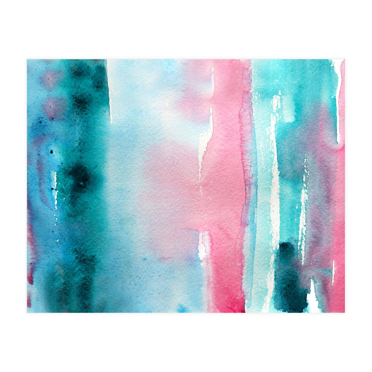 Turquoise love || abstract watercolor (Print Only)