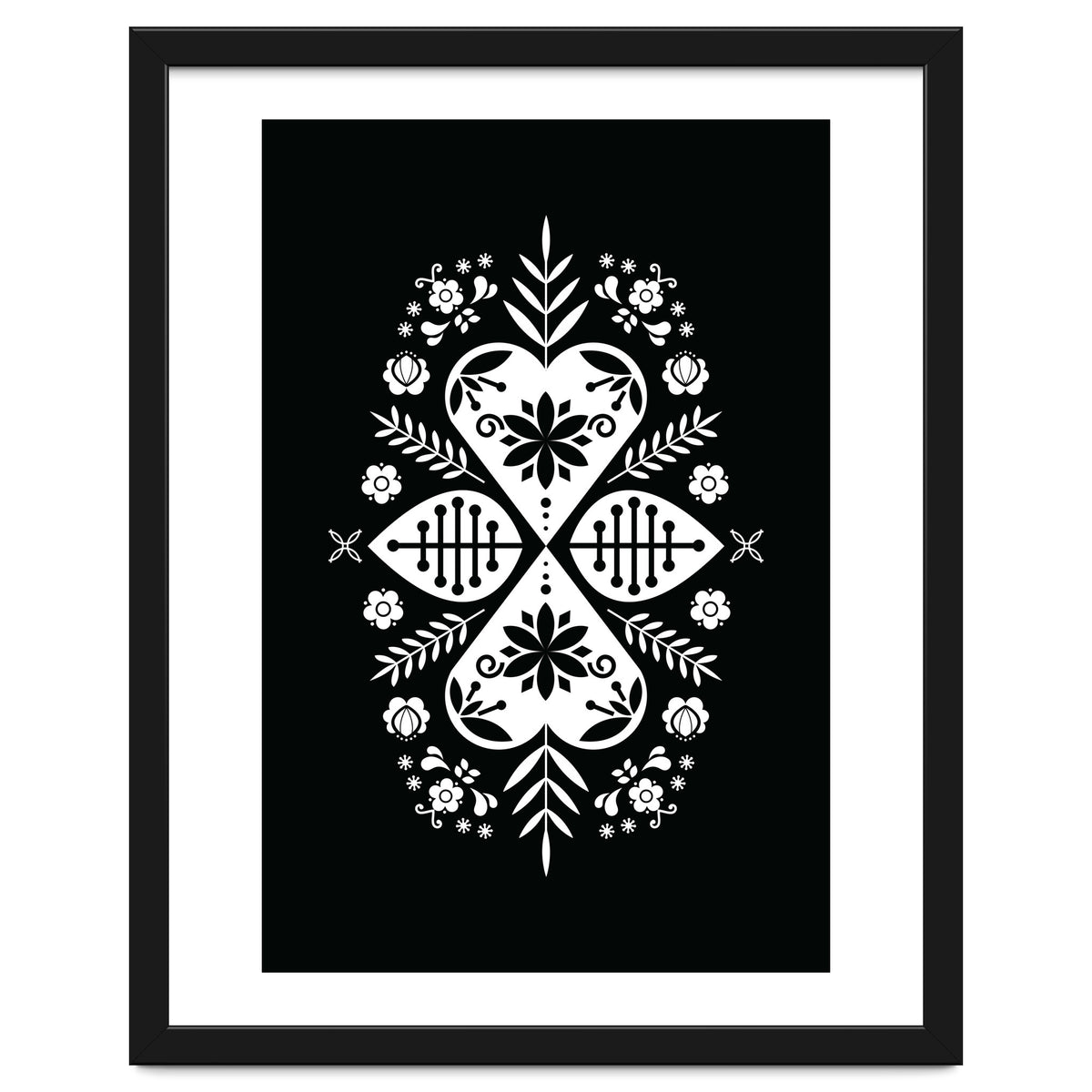 Scandinavian Folk Pattern Monochrome 01