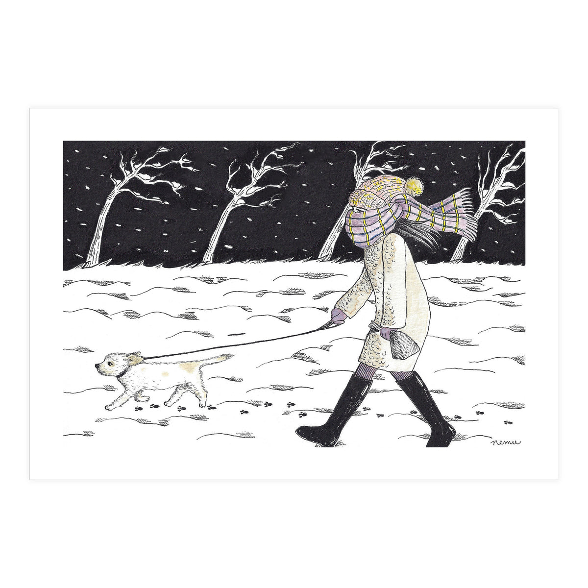 Bitter Cold Night Stroll (Print Only)