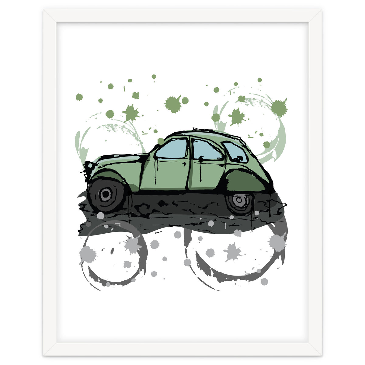 Green car sketch