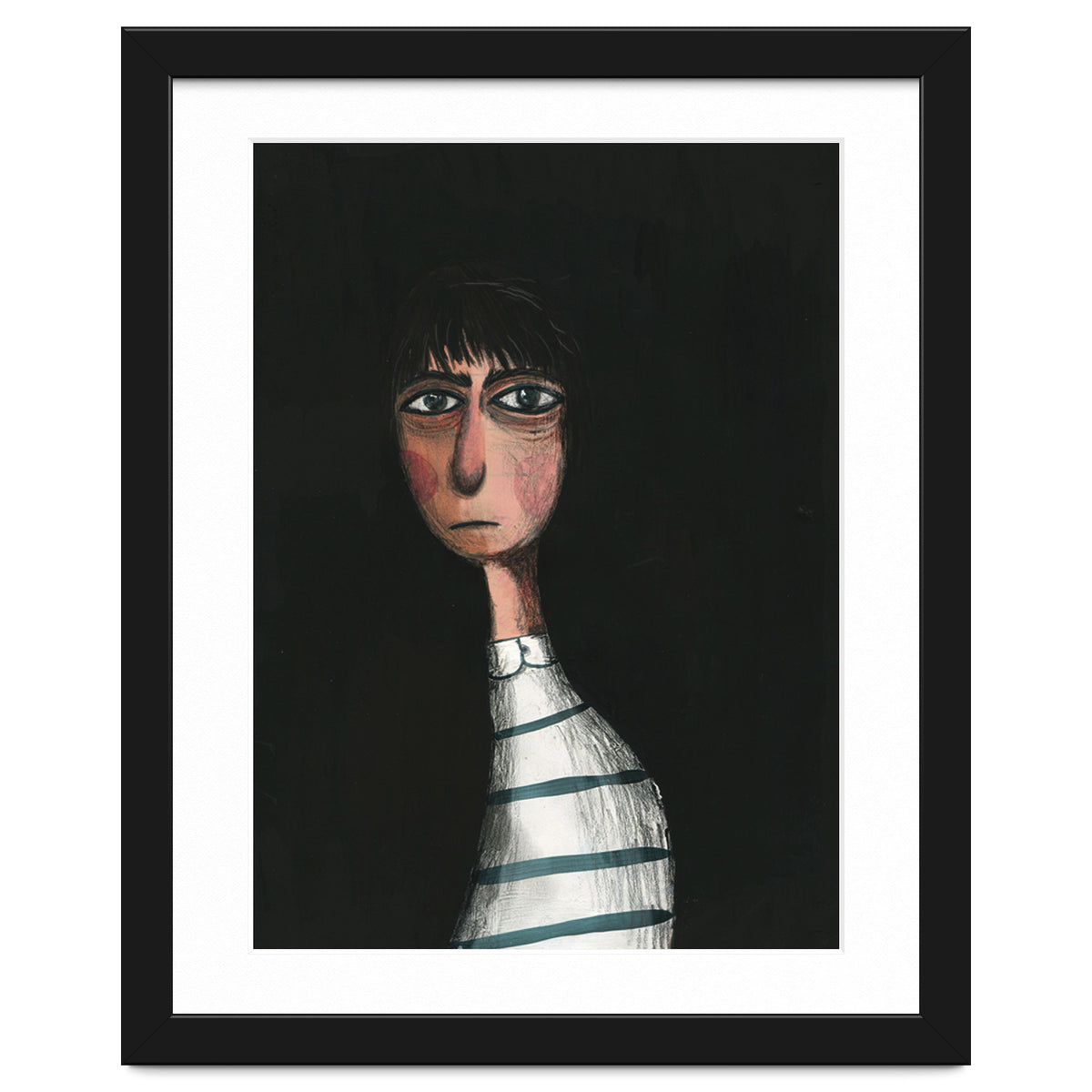 Seated Woman In Stripes