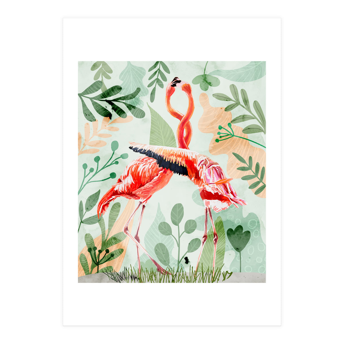 Flamingo Love (Print Only)