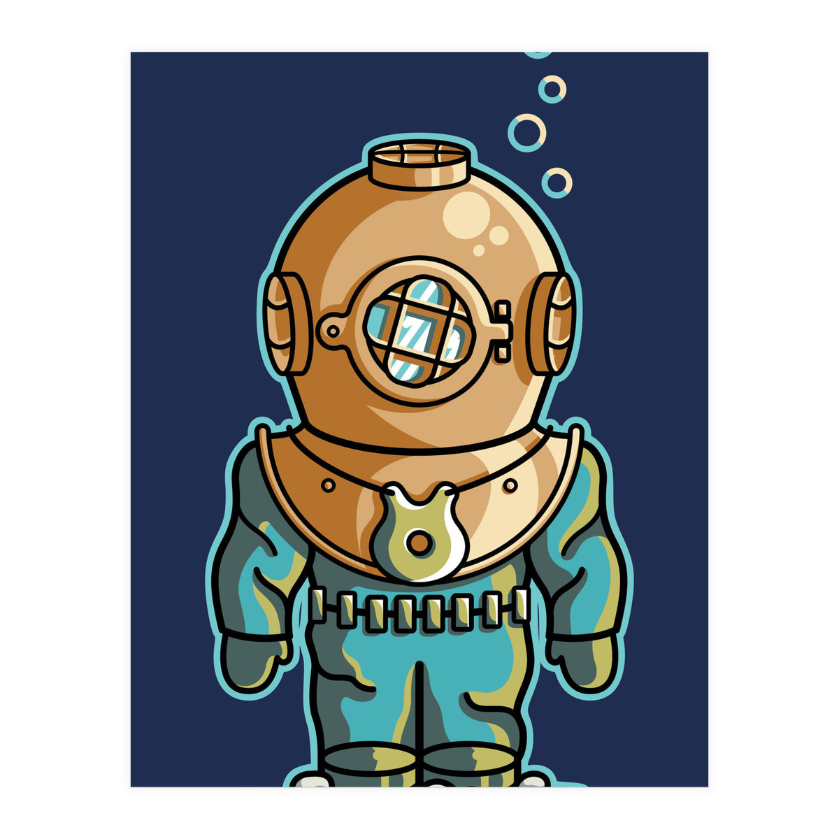 Cute Deep Sea Diver (Print Only)