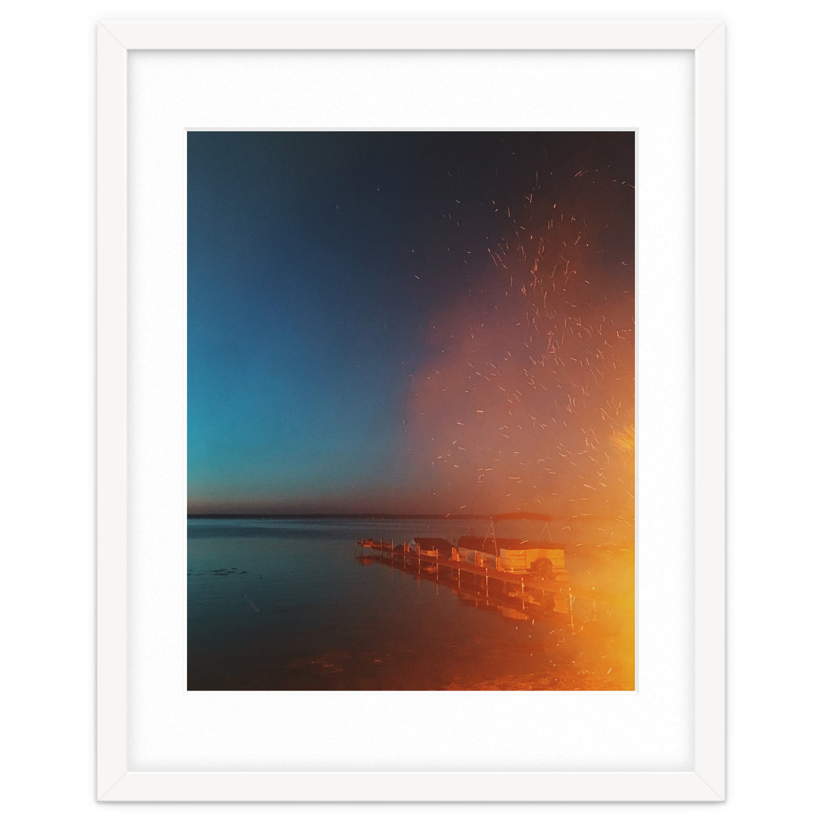 Firelight by the dock